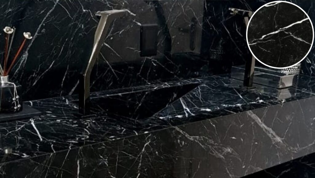 Nero Marquina – Preto com veios brancos marcantes